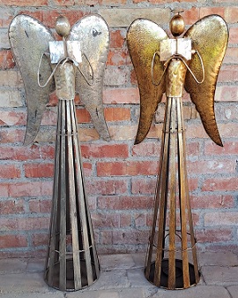 Kovový anjel, svietnik 100 cm