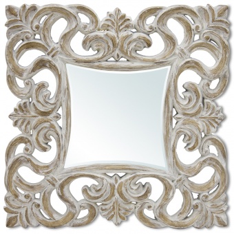 Barokové zrkadlo s patinou, 99 x 99 cm