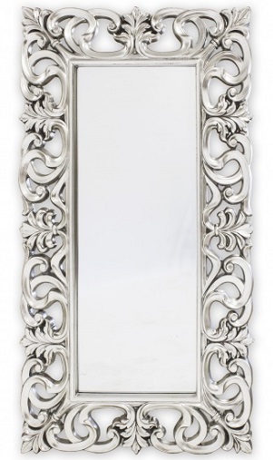 Strieborné barokové zrkadlo