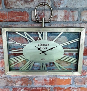 Kovové vintage hodiny, 51x45cm