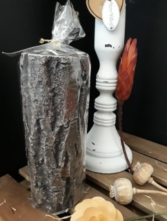 Vonná sviečka drevený pník, 21cm
